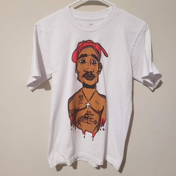 Million Dolla Motive Streetwear “Tupac Shakur” Caracture T-Shirt Size Small - Picture 2 of 5